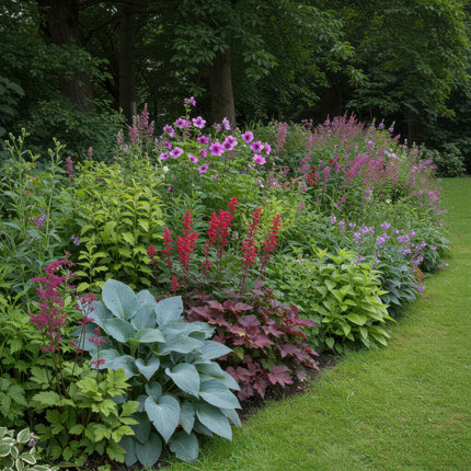 Staudenset „Schatten“ – 24 schattenliebende Stauden für ca. 3 m² – Verschiedene Farben & Blütezeiten – Pflegeleichtes Set für schattige Gartenbereiche – Ø11 cm