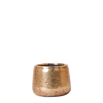 Luxuriöser Blumentopf – Goldener Keramiktopf Ø6cm – Eleganter Ziertopf für Pflanzen – Hochglanz – Dekoration für Wohnzimmer & Büro