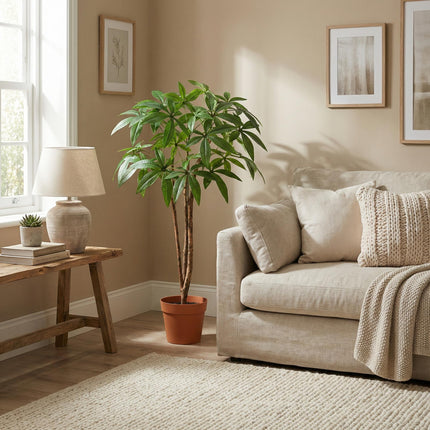Kunstpflanze Pachira Aquatica 86cm – künstlicher Glückskastanien – Baum im Topf
