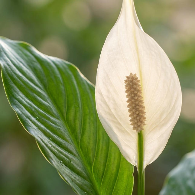Spathiphyllum Mondblume Zimmerpflanze 70-80cm 19cm Pflegeleichte Grünpflanze mit weißen Blüten für Wohnzimmer Büro & Schlafzimmer