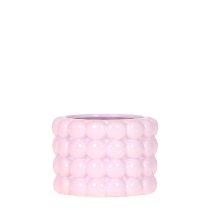 Ziertopf Poppy – Pink – Ø6cm – Kleiner Keramik Blumentopf in glänzendem Rosaton – Stilvoller Übertopf für Mini-Zimmerpflanzen, Sukkulenten & Kakteen