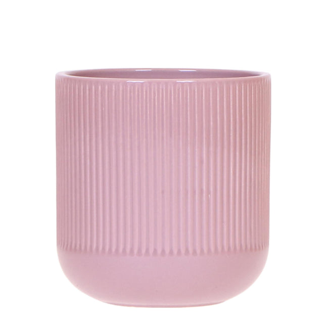 Flare Dekotopf – Ø9cm – Lila Retro – Blumentopf im 70er Jahre Stil – Strukturierte Oberfläche – Pflanzgefäß aus Keramik – Indoor – Ziertopf