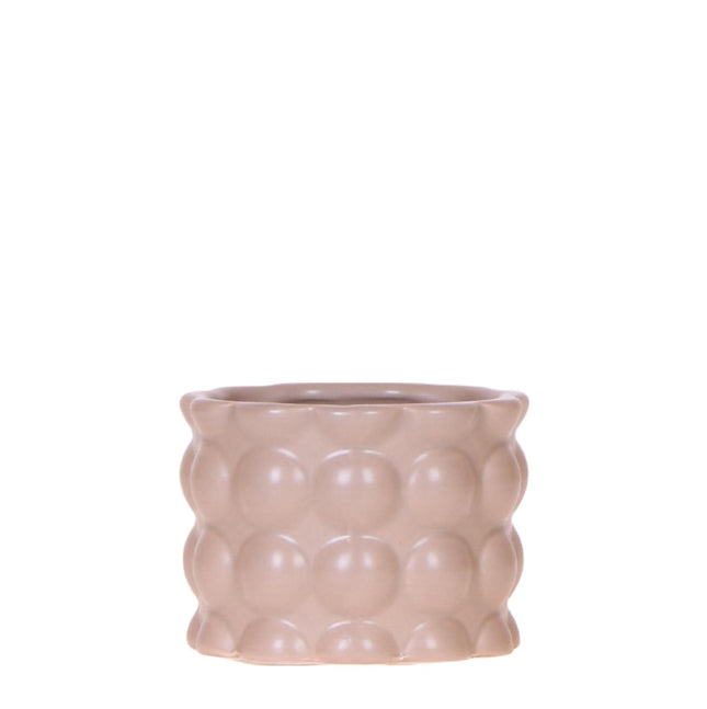 Blumentopf Cotton – Sand – Ø6cm – Kleiner Keramik Pflanztopf in matter Optik – Stilvoller Übertopf im Slow Living Design für Mini