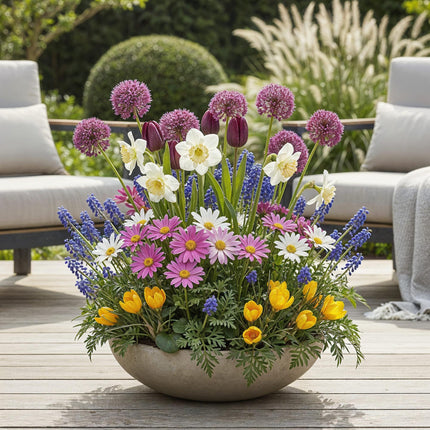 Blumenzwiebeln Bulb Garden Mix – 125 Blumenzwiebeln – Verschiedene Sorten & Farben – Blumenzwiebel Geschenkset in Geschenkverpackung – Für Beet, Balkon & Terrasse