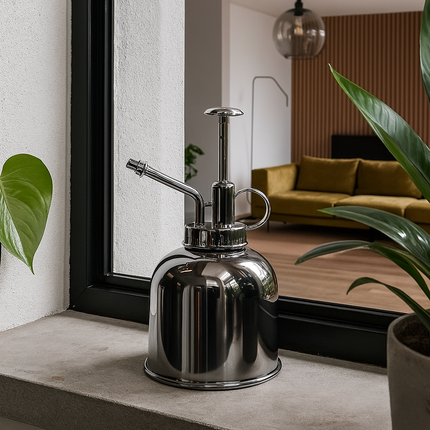 Pflanzensprüher Silber 300 ml – Edelstahl-Zimmersprüher für Pflanzen, Kräuter & Terrarien