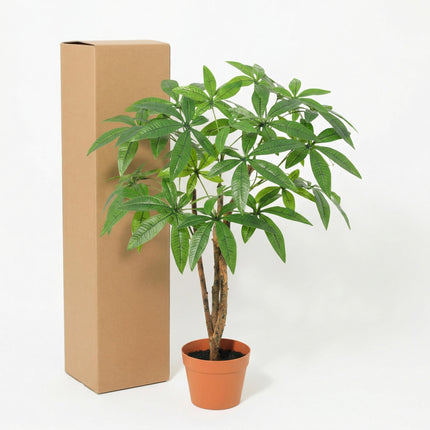 Kunstpflanze Pachira Aquatica 86cm – künstlicher Glückskastanien – Baum im Topf