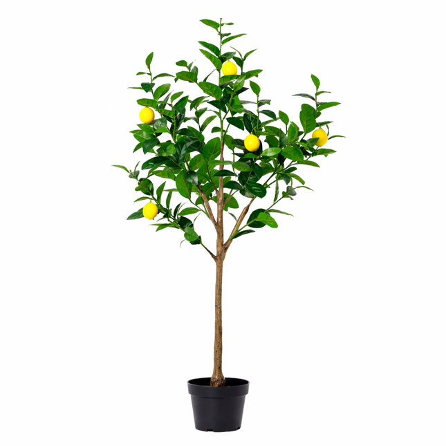 Kunstpflanze Zitronenbaum150cm – künstlicher Lemon Tree – realistische Blätter & Zitronenoptik – pflegeleichter Deko