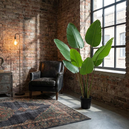 Strelitzia Nicolai Kunstpflanze 155cm – Paradiesvogelblume Deko Pflanze – Pflegefreie Zimmerpflanze für Wohnzimmer Büro & Empfangsbereich