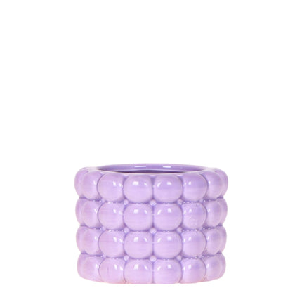 Ziertopf Poppy – Purple – Ø6cm – Kleiner Keramik Blumentopf in glänzendem Violett – Stilvoller Übertopf für Mini-Zimmerpflanzen, Sukkulenten & Kakteen