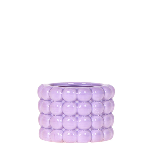 Ziertopf Poppy – Purple – Ø6cm – Kleiner Keramik Blumentopf in glänzendem Violett – Stilvoller Übertopf für Mini-Zimmerpflanzen, Sukkulenten & Kakteen