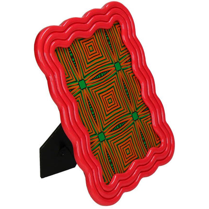 Fotorahmen – Gebogenes Polyresin – Rosa – 13x18cm – Eleganter Bilderrahmen in geschwungener Form – Für Fotos, Portraits & Erinnerungen – Dekorative Tisch- & Regalaufstellung