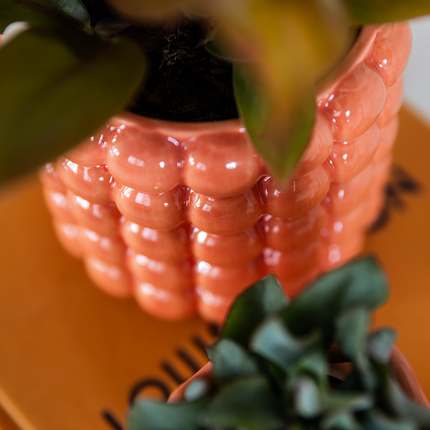 Poppy Pflanztopf – Orange – Ø9cm – Dekorativer Übertopf in Keramikoptik – Moderner Blumentopf für Zimmerpflanzen & Orchideen – Stilvolles Wohnaccessoire