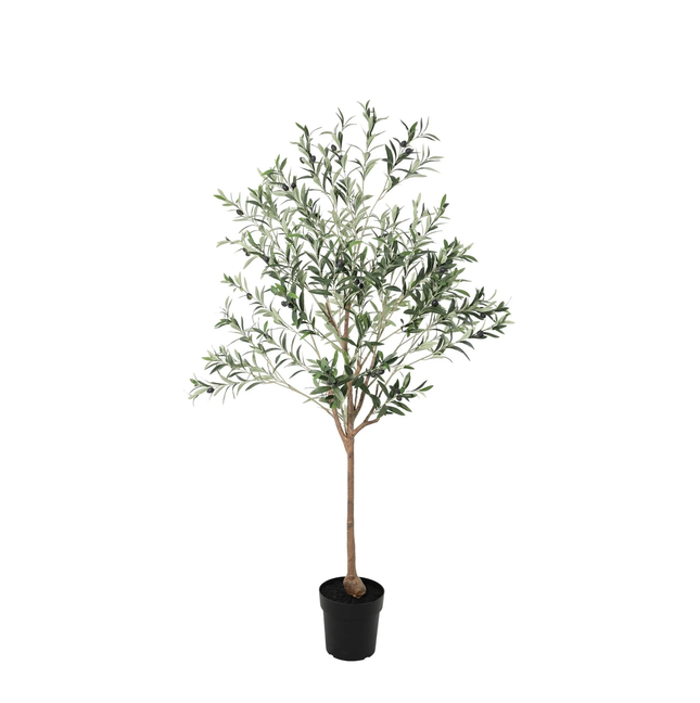 Kunstpflanze Olivenbaum 170cm – künstlicher Olive Tree – extra großer Deko – Baum mit realistischer Blatt – & Olivenoptik – pflegeleichte Grün