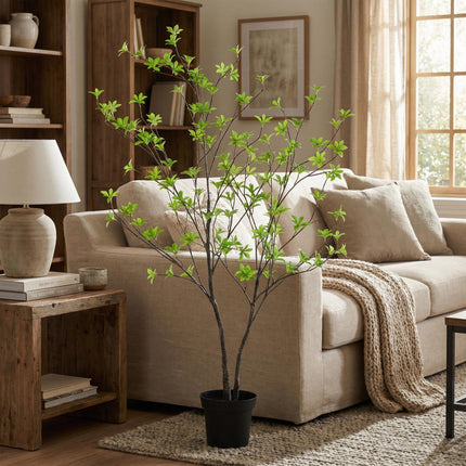 Kunstpflanze Tropaeolum 110cm – künstliche Kapuzinerkresse – realistische Blatt – & Blütenoptik