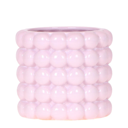 Ziertopf Poppy – Pink – Ø9cm – Moderner Keramik Blumentopf in glänzender Optik – Dekorativer Übertopf für kleine Zimmerpflanzen & Sukkulenten