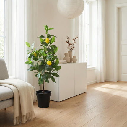 Kunstpflanze Zitronenbaum 65cm – künstlicher Lemon Tree – realistische Blätter & Zitronenoptik