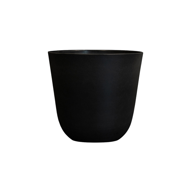 Pflanztopf Palermo Schwarz – D40xH36cm – Blumentopf in eleganter Betonoptik – , wetterfester Pflanzkübel aus robustem Kunststoff – Für Innen