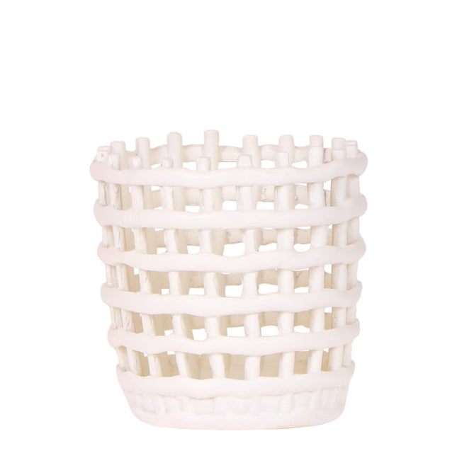 Mesh Ziertopf Ø9cm – Moderner Pflanztopf mit Strukturdesign – Dekorativer Übertopf für Zimmerpflanzen & Kräuter