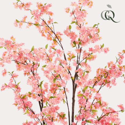 Kunstpflanze Kirschblüte – Prunus – Rosa – Höhe 210 cm – Täuschend echt – Dekopflanze für Wohnzimmer, Büro & Events – Pflegeleicht & langlebig