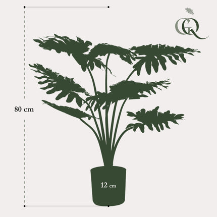 Kunstpflanze Philodendron – 60cm – Täuschend echt & pflegefrei – Dekorative Kunst – Zimmerpflanze für Wohnzimmer & Büro – Nachhaltig & langlebig