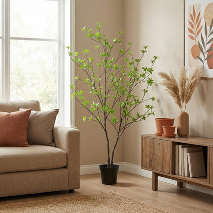Kunstpflanze Tropaeolum 110cm – künstliche Kapuzinerkresse – realistische Blatt – & Blütenoptik