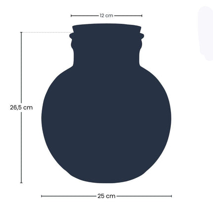 Terrarienflasche Teddy mit Korken – Ø25cm ↕26,5cm – Glasflasche aus Recyclingglas – ca. 7L Volumen – Für DIY – Terrarien & Mini – Ökosysteme