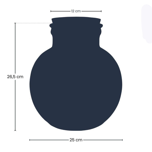 Terrarienflasche Teddy mit Korken – Ø25cm ↕26,5cm – Glasflasche aus Recyclingglas – ca. 7L Volumen – Für DIY – Terrarien & Mini – Ökosysteme