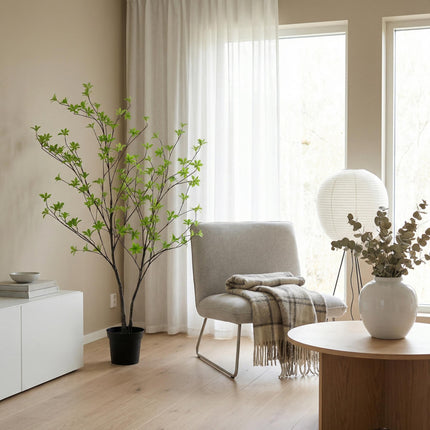 Kunstpflanze Tropaeolum 110cm – künstliche Kapuzinerkresse – realistische Blatt – & Blütenoptik