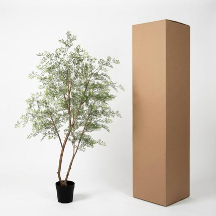 Cassia Baum Kunstpflanze 180cm – Große Deko Kunstpflanze – Pflegefreie Zimmerpflanze für Wohnzimmer Büro & Empfangsbereich