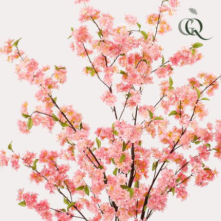 Kunstpflanze Prunus – Kirschblüte Rosa – 135 cm – Dekorative blühende Zimmerpflanze ohne Pflege
