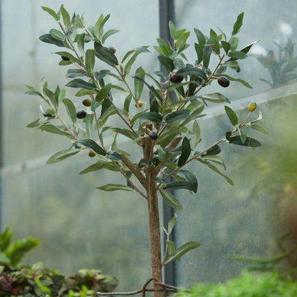 Künstlicher Olivenbaum 65cm – Mediterrane Kunstpflanze – Pflegefreie Dekopflanze – Realistische Blätter – Für Wohnzimmer Balkon Büro Schlafzimmer