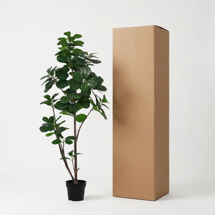 Ficus lyrata Kunstpflanze 150cm – Große Geigenfeige Deko Pflanze – Pflegefreie Zimmerpflanze für Wohnzimmer Büro & Empfangsbereich