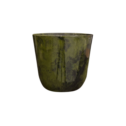 Pflanztopf Palermo Marble – Grün – D27xH25cm – Blumentopf in edler Marmoroptik – , wetterfester Pflanzkübel für Innen – & Außenbereich