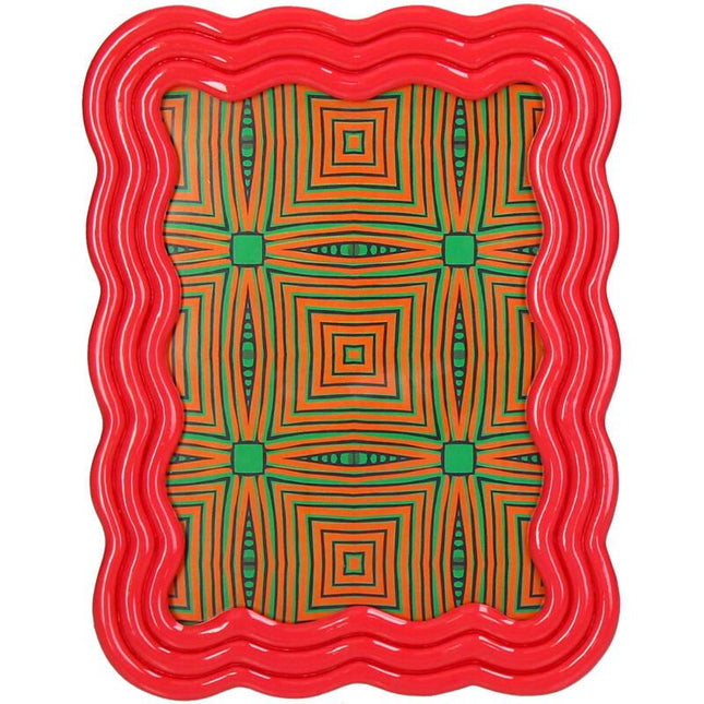 Fotorahmen – Gebogenes Polyresin – Rosa – 13x18cm – Eleganter Bilderrahmen in geschwungener Form – Für Fotos, Portraits & Erinnerungen – Dekorative Tisch- & Regalaufstellung