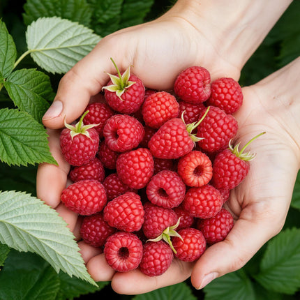 Himbeere Rubus idaeus Ottawa winterhart 3 Pflanzen Ø9cm Höhe 30cm – Rote Himbeere für Garten Beet Balkon & Terrasse – Süß & ertragreich