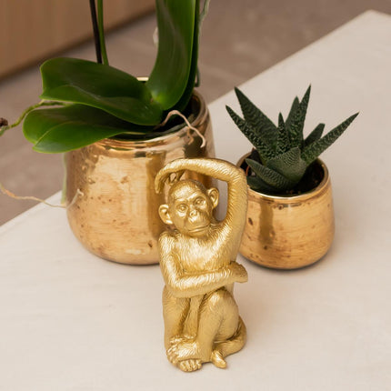 Luxuriöser Blumentopf Gold – Keramik Ziertopf Ø9cm – Glänzender Pflanzkübel für Zimmerpflanzen – Edler Deko – Übertopf in Gold