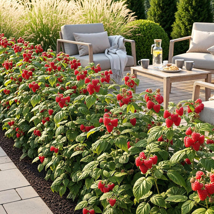 Himbeere Rubus idaeus Ottawa winterhart 3 Pflanzen Ø9cm Höhe 30cm – Rote Himbeere für Garten Beet Balkon & Terrasse – Süß & ertragreich