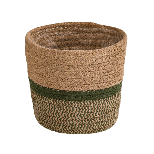 Korb Seagrass – Größe Ø21-24cm – Geflochtener Seegras – Übertopf – Natur Deko Korb für Zimmerpflanzen – Boho Stil