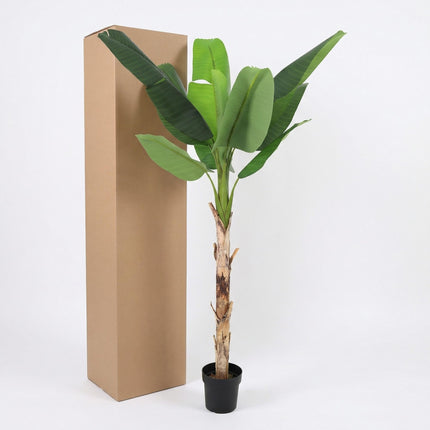 Kunstpflanze Bananenpflanze Musa190cm – künstliche Banana Plant – extra großer Kunstbaum mit realistischen XXL – Blättern – pflegeleichte Tropen