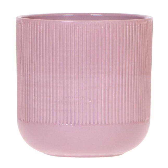 Flare Dekotopf – Ø12cm – Lila Retro – Blumentopf im 70er Jahre Stil – Strukturierte Oberfläche – Pflanzgefäß aus Keramik – Indoor – Ziertopf