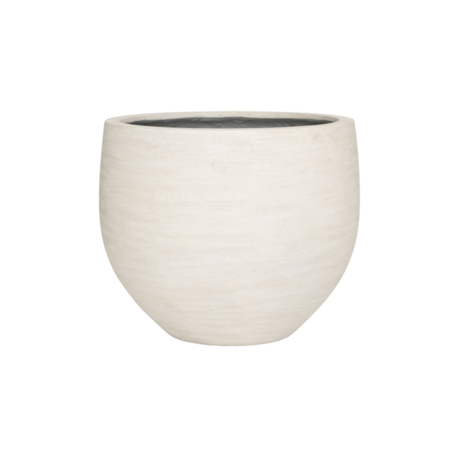 Pflanzkübel Jumbo Orb Ivory Washed – D111xH91cm – XXL Blumentopf in Elfenbeinoptik – Frostfester & wetterbeständiger Gartenkübel für Innen