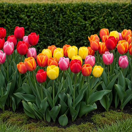 Blumenzwiebeln Tulpe Darwin-Hybride Mischung – 40 Blumenzwiebeln – Bunte Tulpenmischung in verschiedenen Farben – Frühjahrsblüher für Beet, Balkon & Terrasse – Pflegeleicht