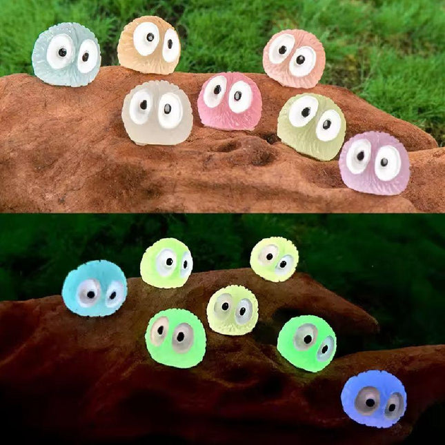 Glow in the Dark Mini – Figuren – 14er – Set – Mehrfarbig – Höhe 1cm – Leuchtende Deko für Terrarium, Pflanzen & Regal