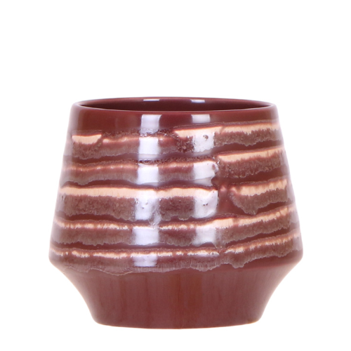 Übertopf Moonstone Burgundy Ø9cm – eleganter Keramik Blumentopf in Burgundrot – fein geschichtete Glasur mit dezentem Glanz