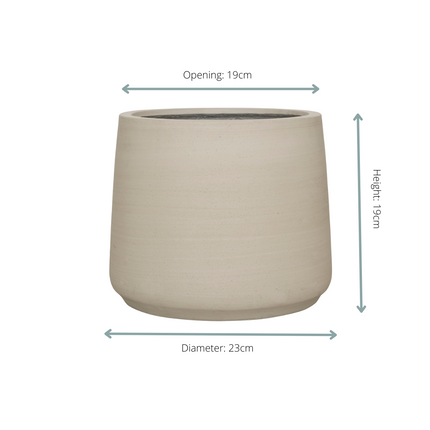 Pflanzgefäß Jumbo Patt Beige Washed – D23xH19cm – Blumentopf in Beton – Optik – Stilvoller Pflanzkübel für Innen & Außen