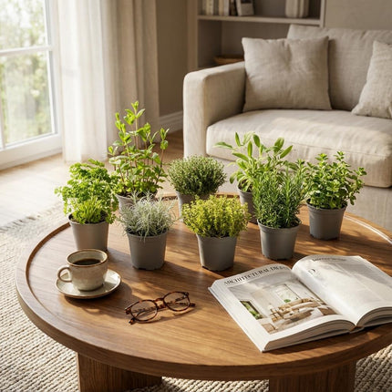 Kräutermischung – 8 Kräuterpflanzen – Ø12cm – Höhe 12-15cm – Küchenkräuter Mix mit Basilikum Oregano Thymian Rosmarin – Für Küche Balkon & Garten