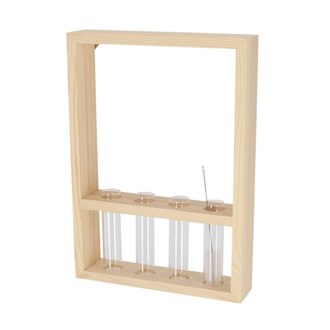 Reagenzglaswand-Anhänger S – 27 cm x 6 cm x 38 cm – Kompakter Wandhalter für Reagenzgläser – Praktische Aufbewahrung für Pflanzen, Dekoration & DIY-Projekte