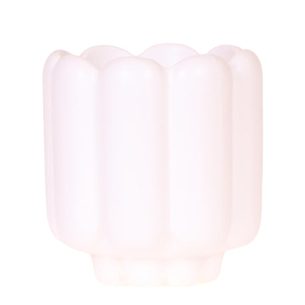 Retro Pflanztopf – Weiß – Ø9cm – Dekorativer Übertopf aus Keramik – Slow Living Kollektion – Blumentopf mit Rillenstruktur – Für Orchideen & kleine Zimmerpflanzen