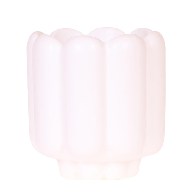 Retro Pflanztopf – Weiß – Ø9cm – Dekorativer Übertopf aus Keramik – Slow Living Kollektion – Blumentopf mit Rillenstruktur – Für Orchideen & kleine Zimmerpflanzen