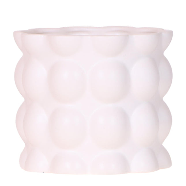 Blumentopf Cotton – Weiß – Ø12cm – Moderner Keramik Pflanztopf in matter Optik – Stilvoller Übertopf für Zimmerpflanzen, Sukkulenten & Orchideen